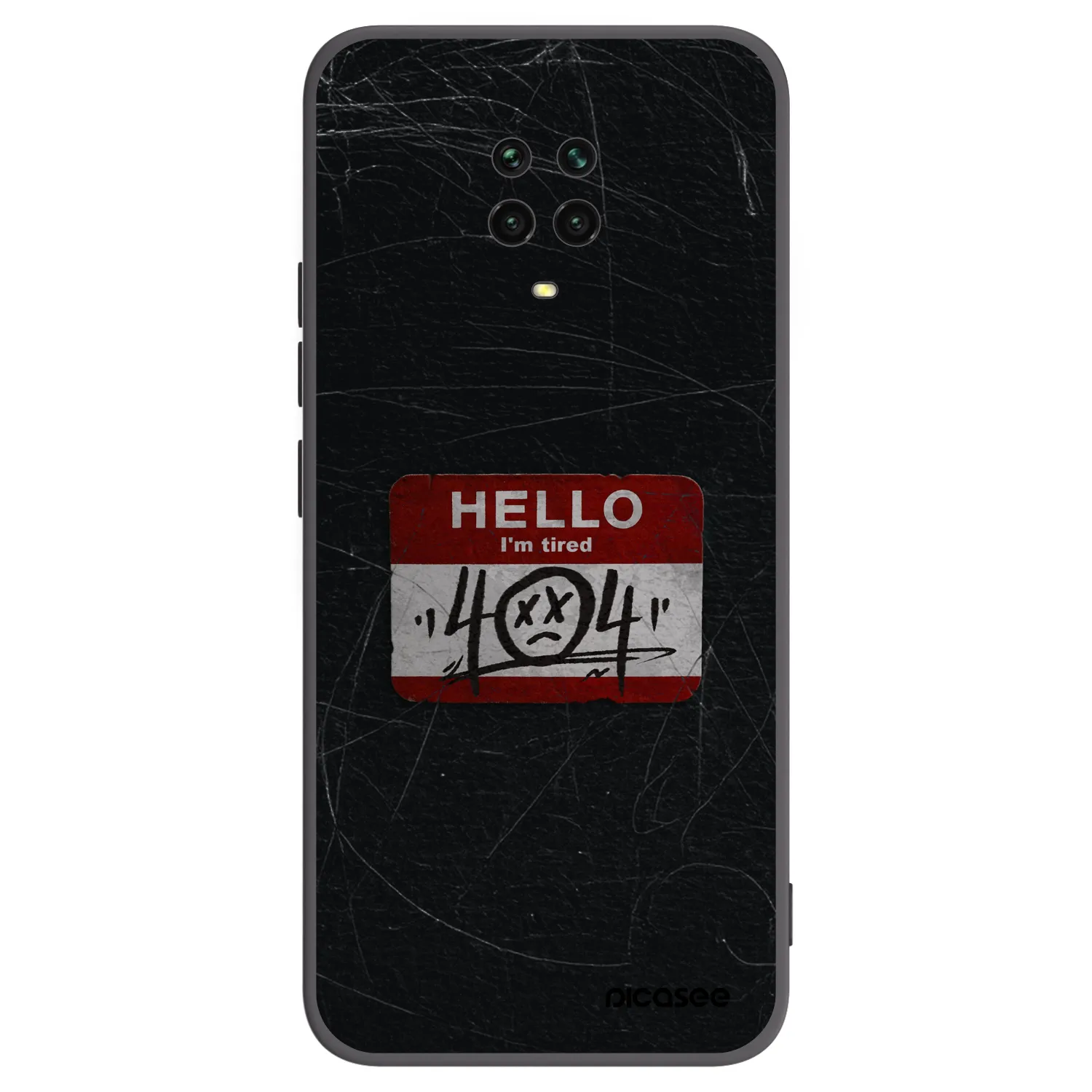 Picasee silikonowe czarne etui na Xiaomi Redmi Note 9S - HELLO 404