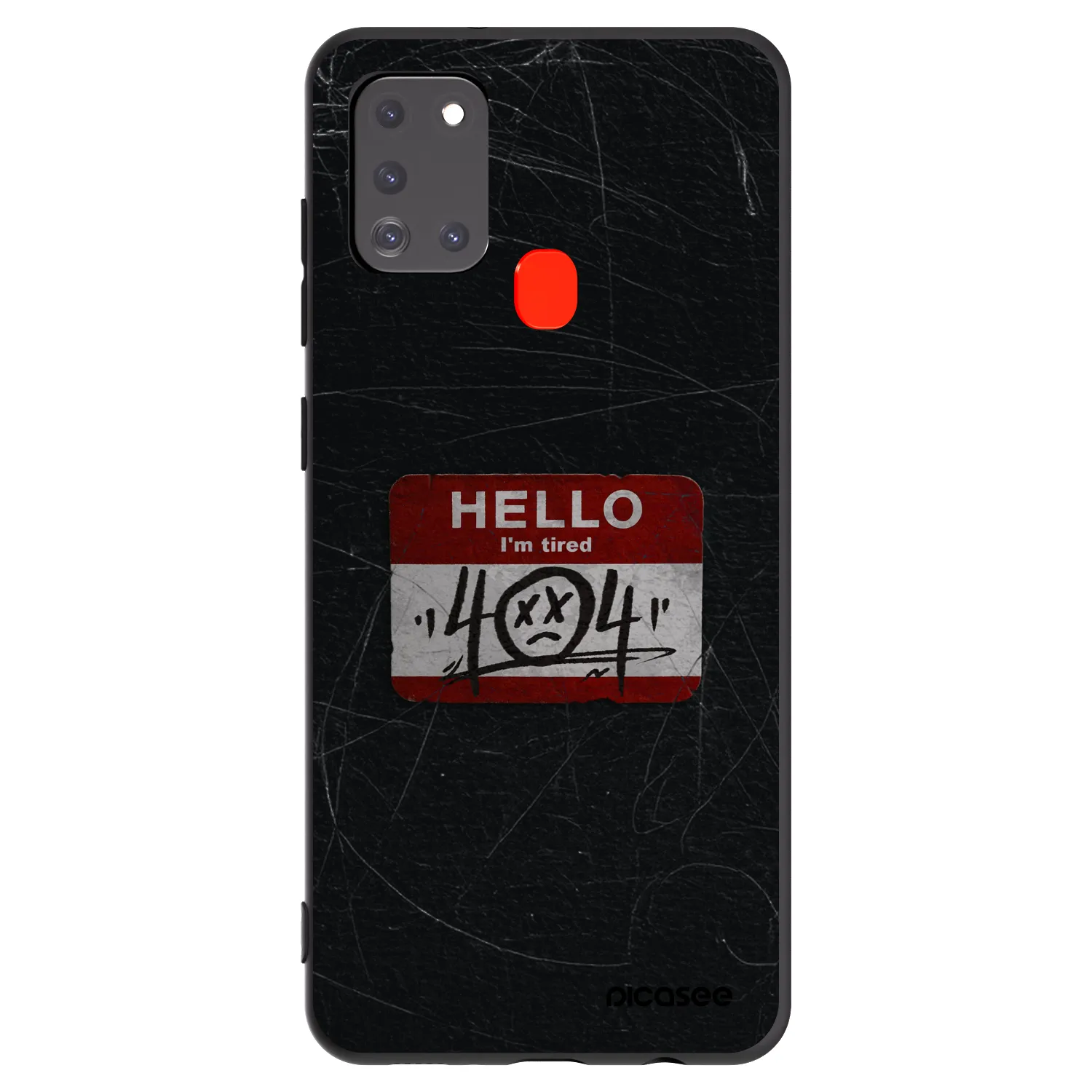Picasee silikonowe czarne etui na Samsung Galaxy A21s - HELLO 404