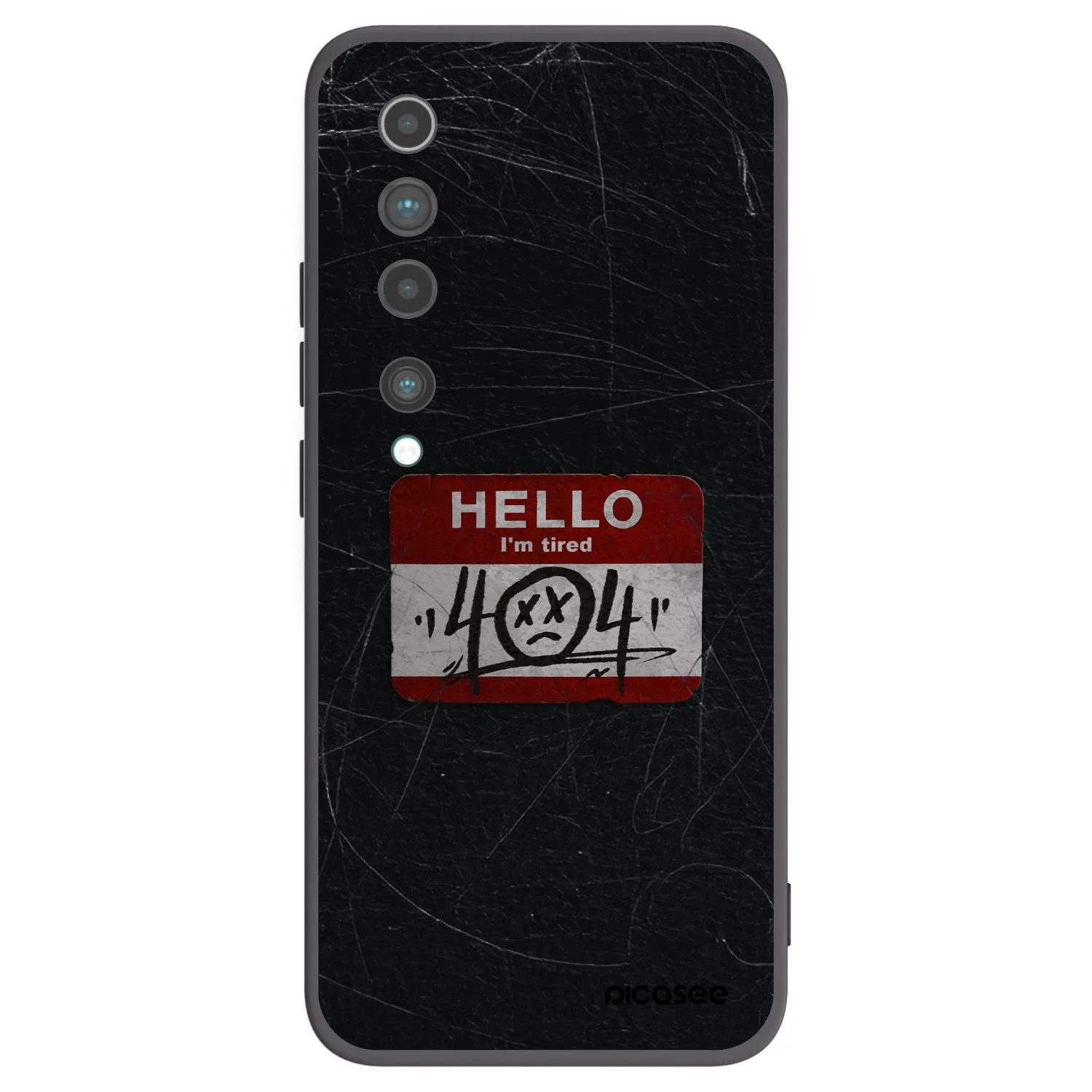 Picasee silikonowe czarne etui na Xiaomi Mi 10 - HELLO 404
