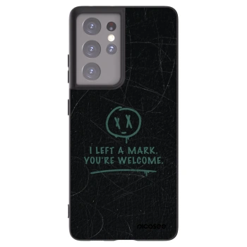 Picasee silikonowe czarne etui na Samsung Galaxy S21 Ultra 5G G998B - LEFT A MARK