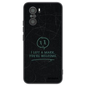 Picasee silikonowe czarne etui na Xiaomi Poco F3 - LEFT A MARK