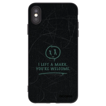 Picasee silikonowe czarne etui na Apple iPhone XS Max - LEFT A MARK