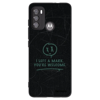 Picasee silikonowe czarne etui na Motorola Moto G60 - LEFT A MARK