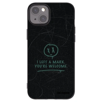 Picasee silikonowe czarne etui na Apple iPhone 15 Plus - LEFT A MARK