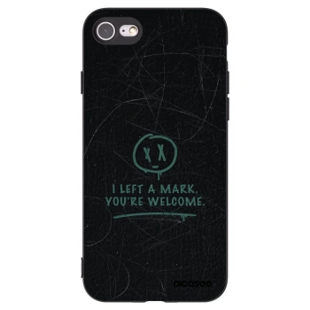 Picasee silikonowe czarne etui na Apple iPhone 8 - LEFT A MARK