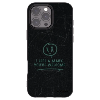 Picasee silikonowe czarne etui na Apple iPhone 16 Pro Max - LEFT A MARK