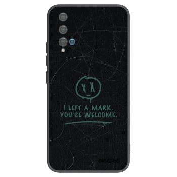 Picasee silikonowe czarne etui na Huawei Nova 5T - LEFT A MARK
