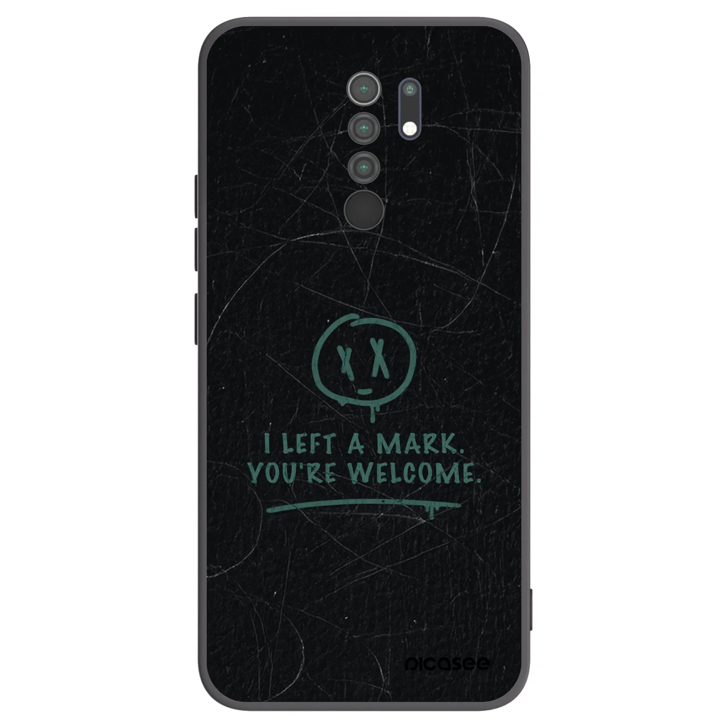 Picasee silikonowe czarne etui na Xiaomi Redmi 9 - LEFT A MARK