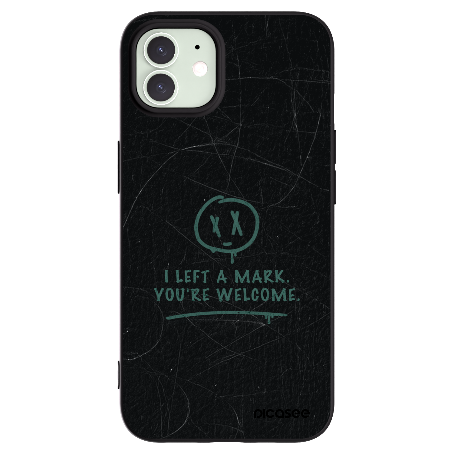 Picasee silikonowe czarne etui na Apple iPhone 12 - LEFT A MARK