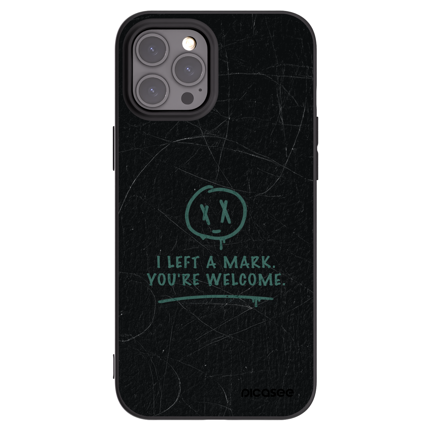 Picasee silikonowe czarne etui na Apple iPhone 12 Pro Max - LEFT A MARK