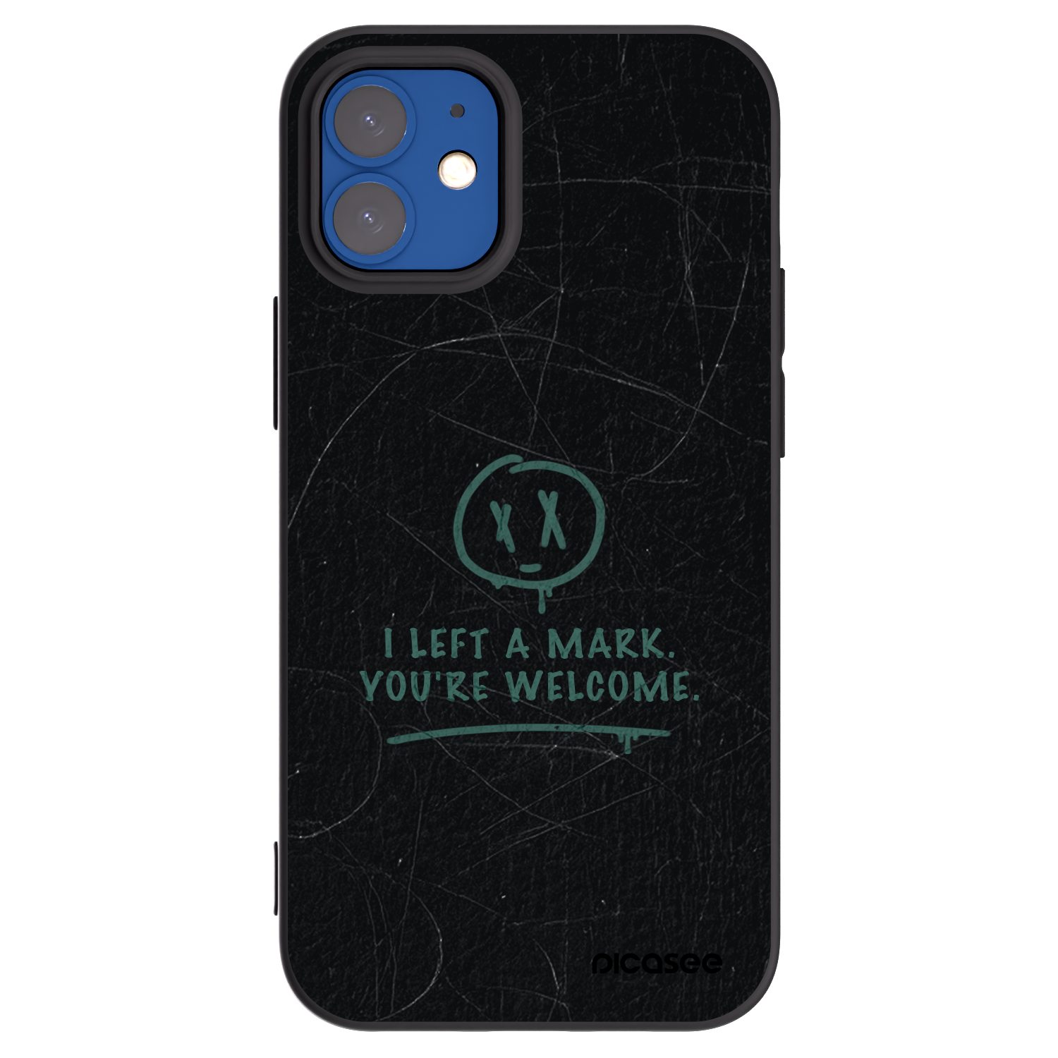 Picasee silikonowe czarne etui na Apple iPhone 12 mini - LEFT A MARK