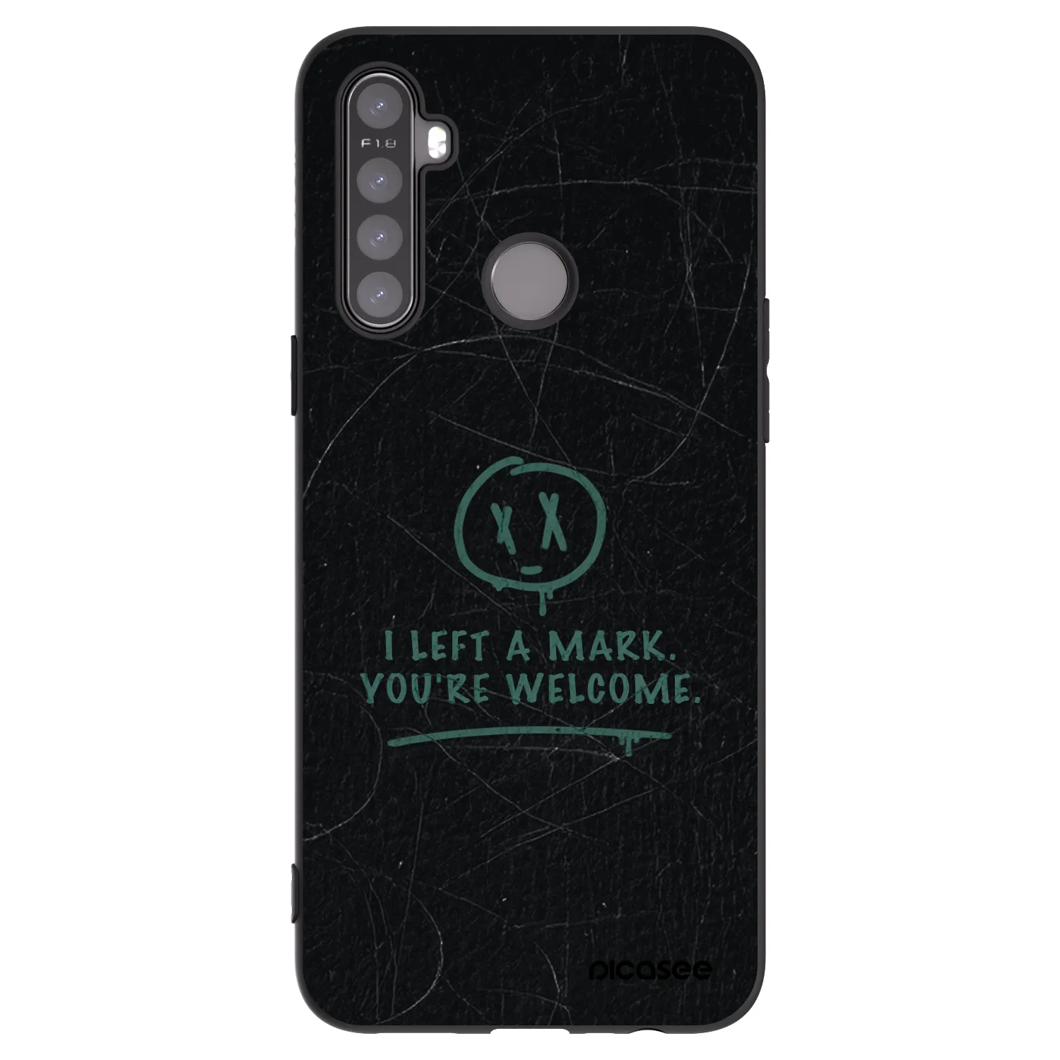 Picasee silikonowe czarne etui na Realme 6i - LEFT A MARK