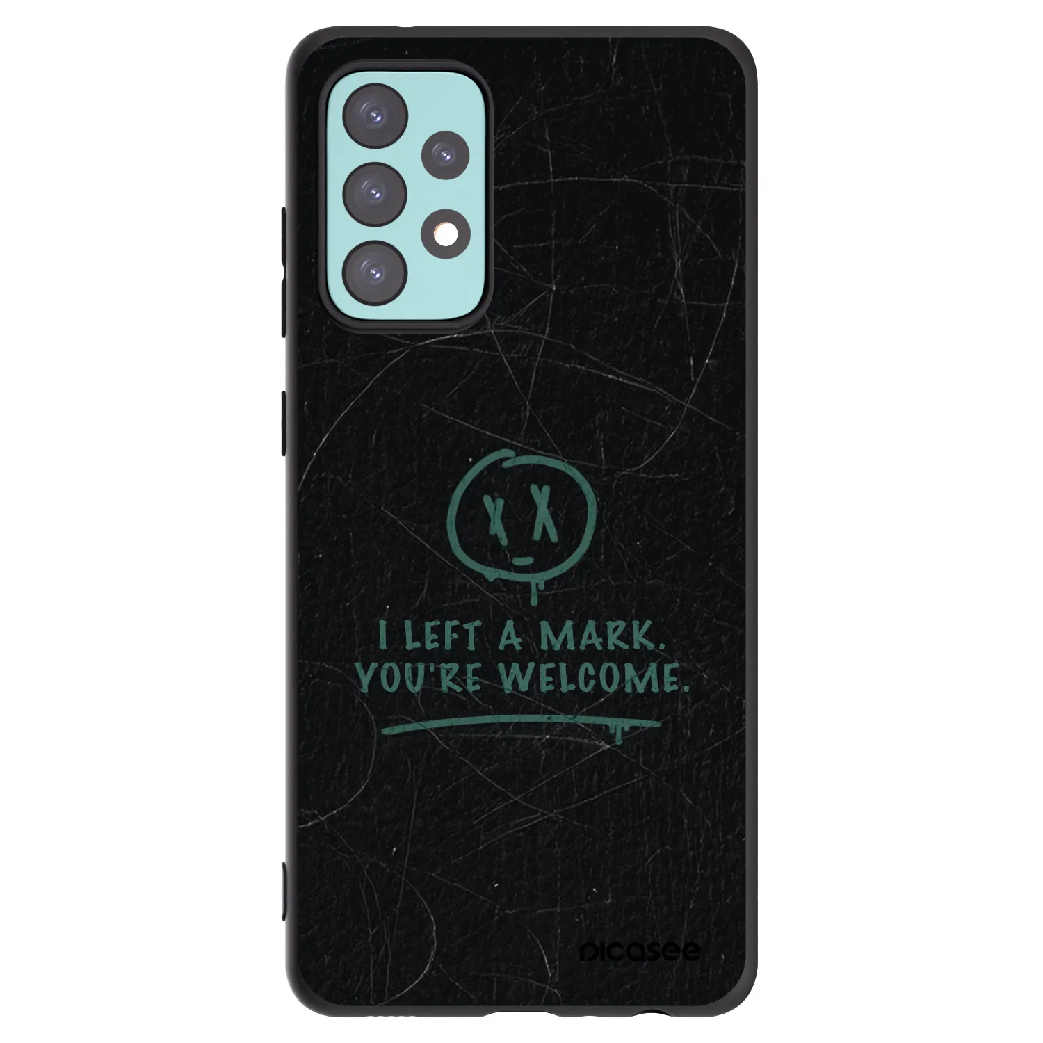 Picasee silikonowe czarne etui na Samsung Galaxy A72 A725F - LEFT A MARK