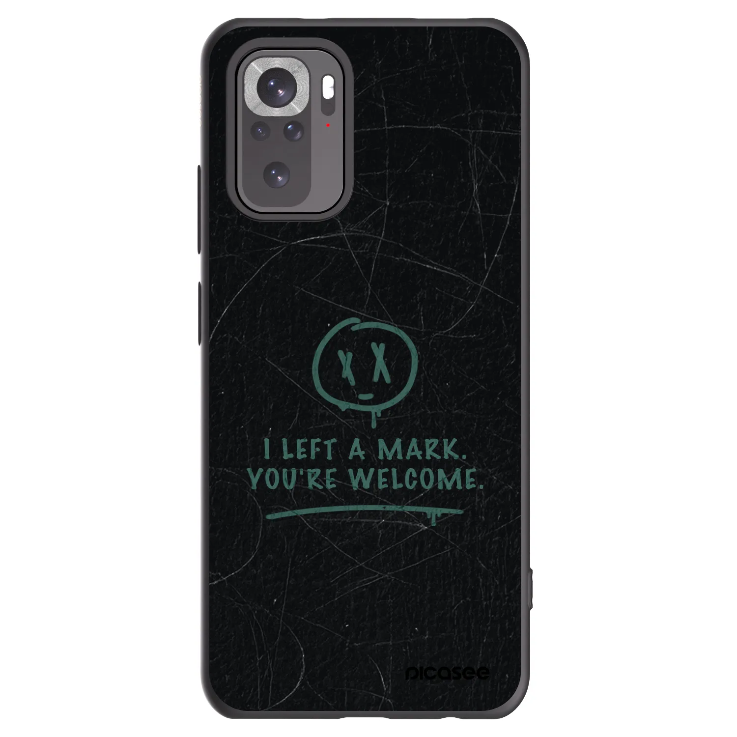 Picasee silikonowe czarne etui na Xiaomi Redmi Note 10S - LEFT A MARK