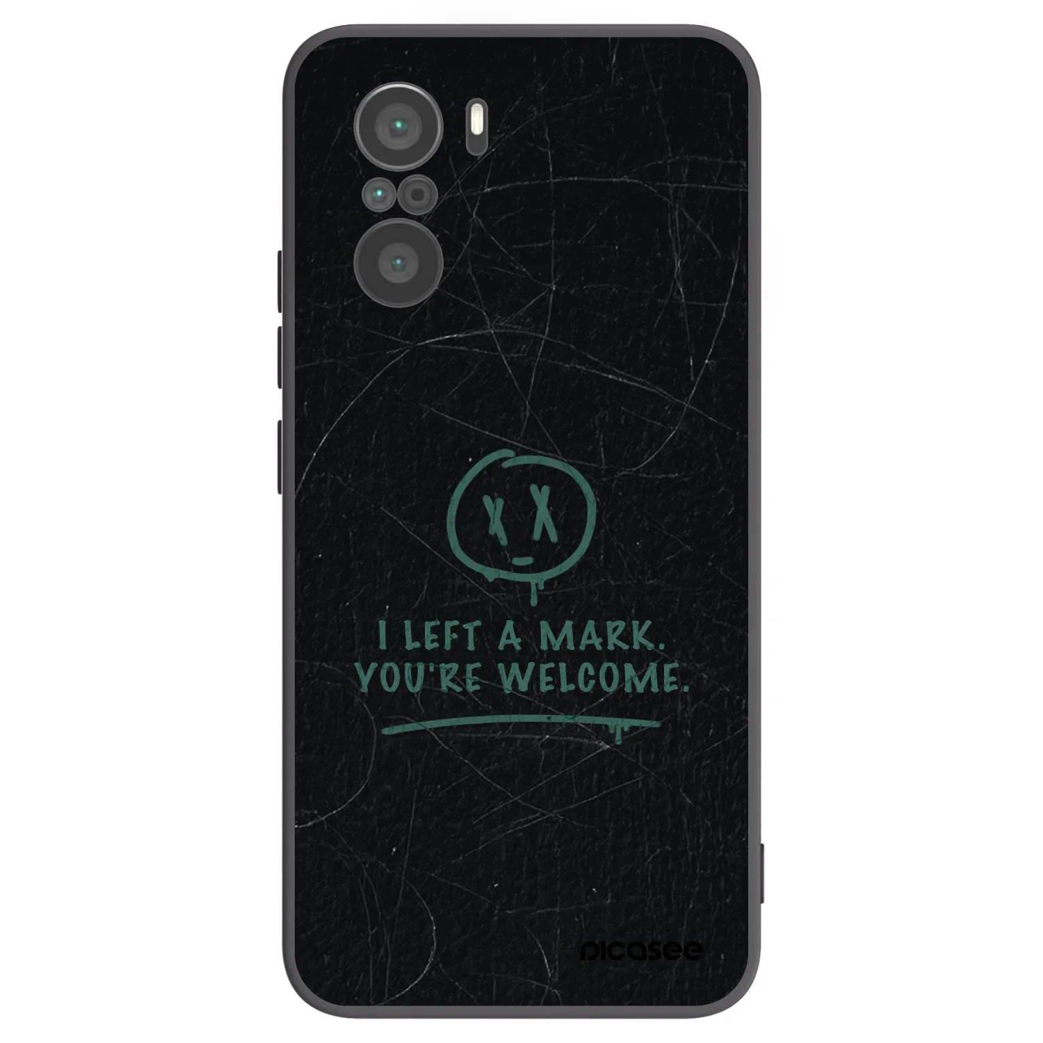 Picasee silikonowe czarne etui na Xiaomi Poco F3 - LEFT A MARK