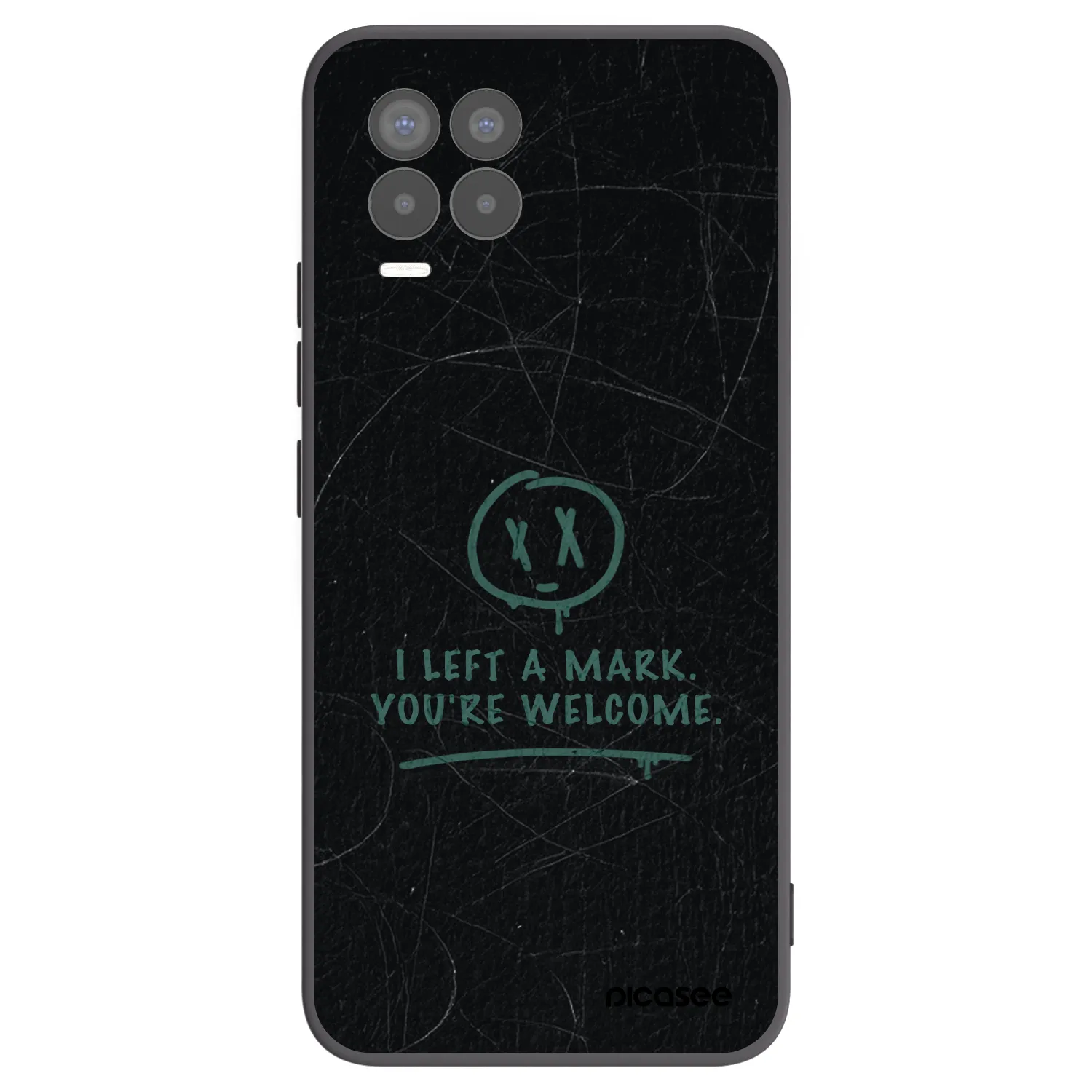 Picasee silikonowe czarne etui na Realme 8 4G - LEFT A MARK