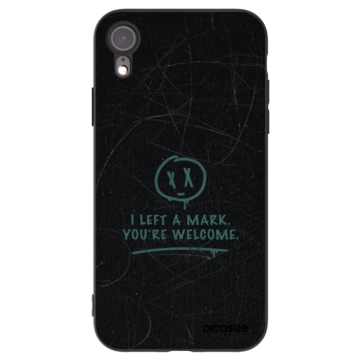 Picasee silikonowe czarne etui na Apple iPhone XR - LEFT A MARK