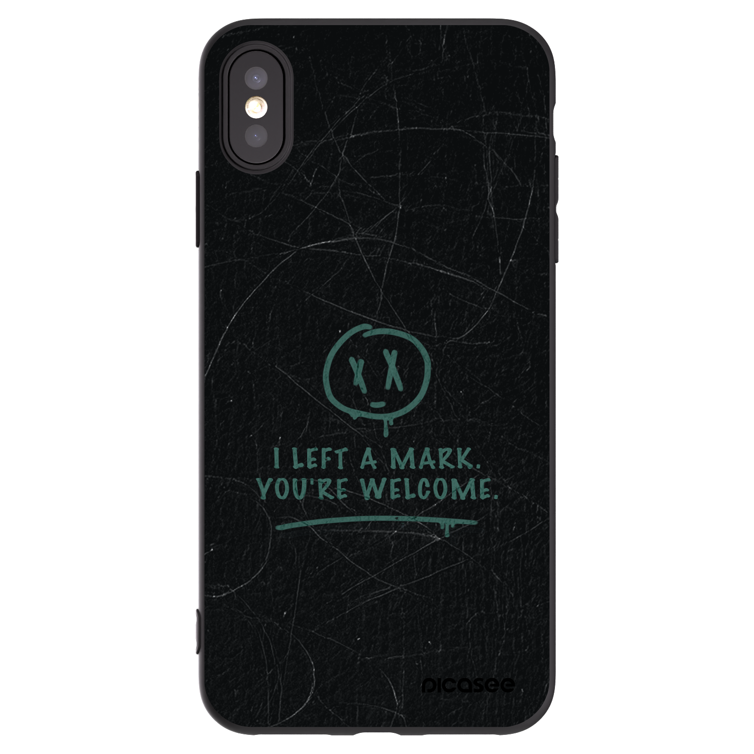 Picasee silikonowe czarne etui na Apple iPhone XS Max - LEFT A MARK