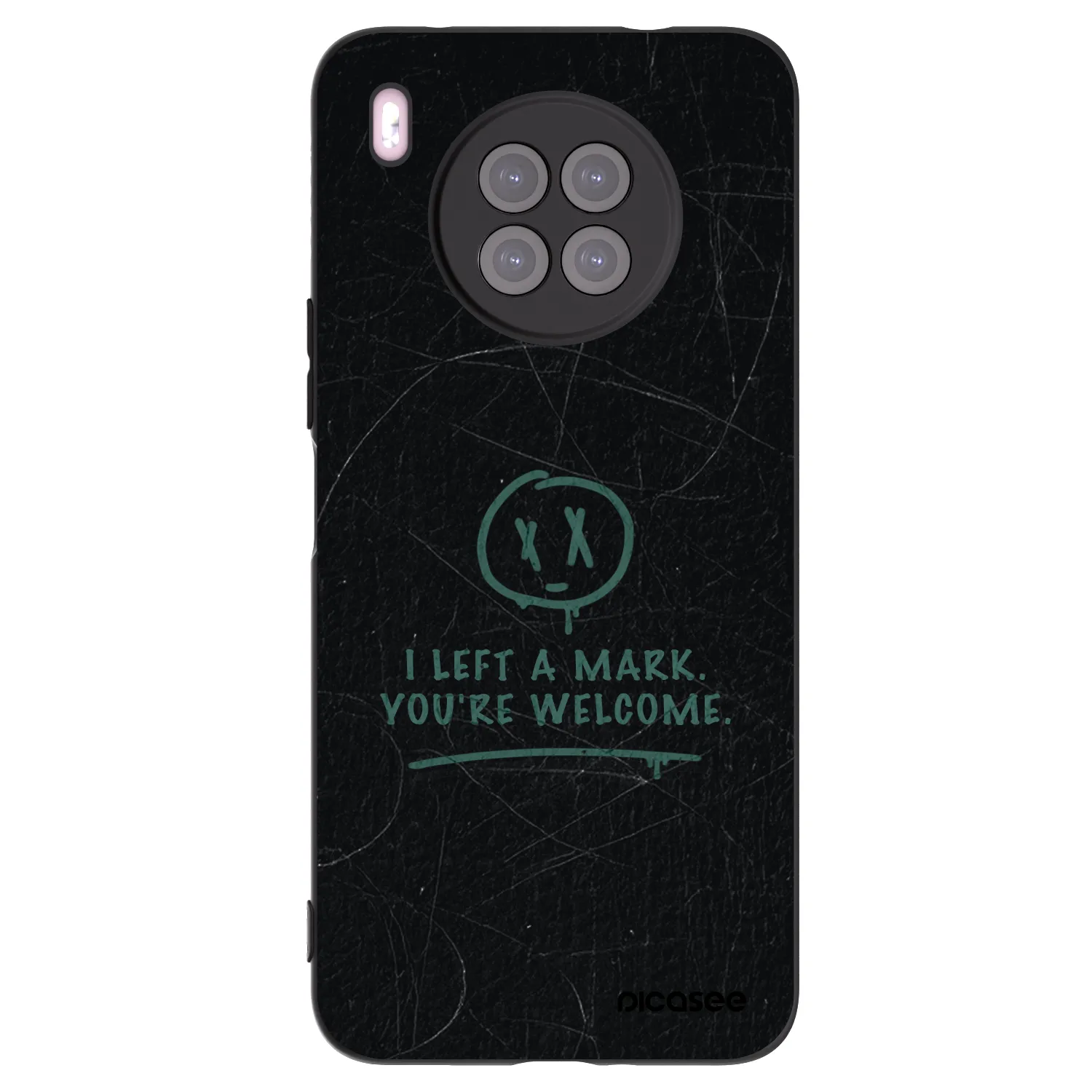 Picasee silikonowe czarne etui na Huawei Nova 8i - LEFT A MARK