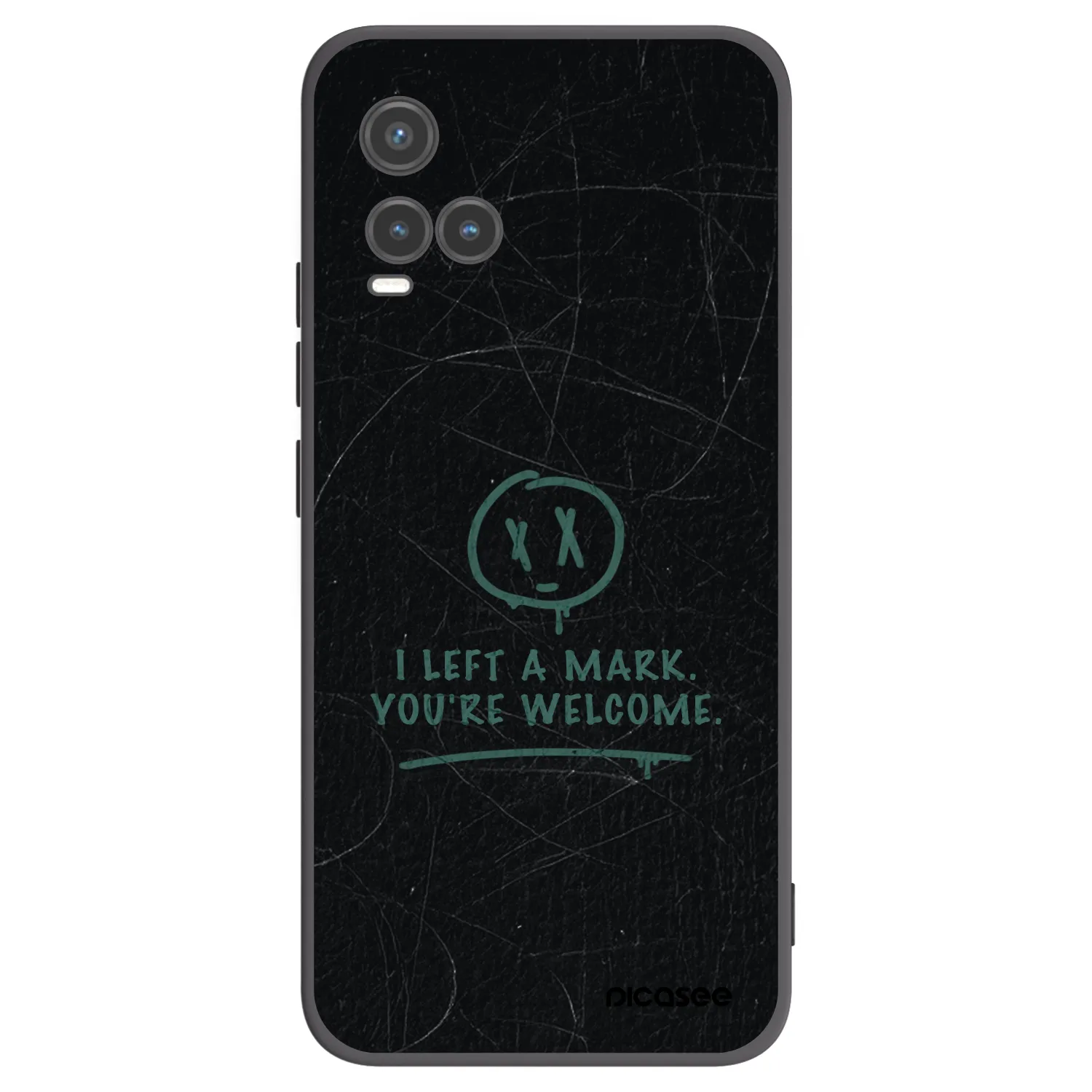 Picasee silikonowe czarne etui na Vivo Y33s - LEFT A MARK