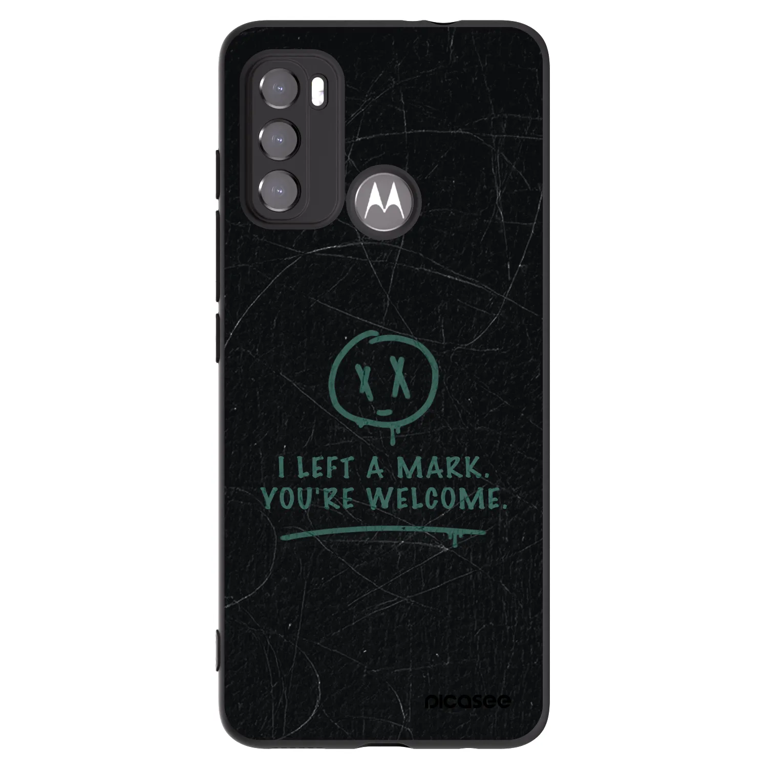 Picasee silikonowe czarne etui na Motorola Moto G60 - LEFT A MARK