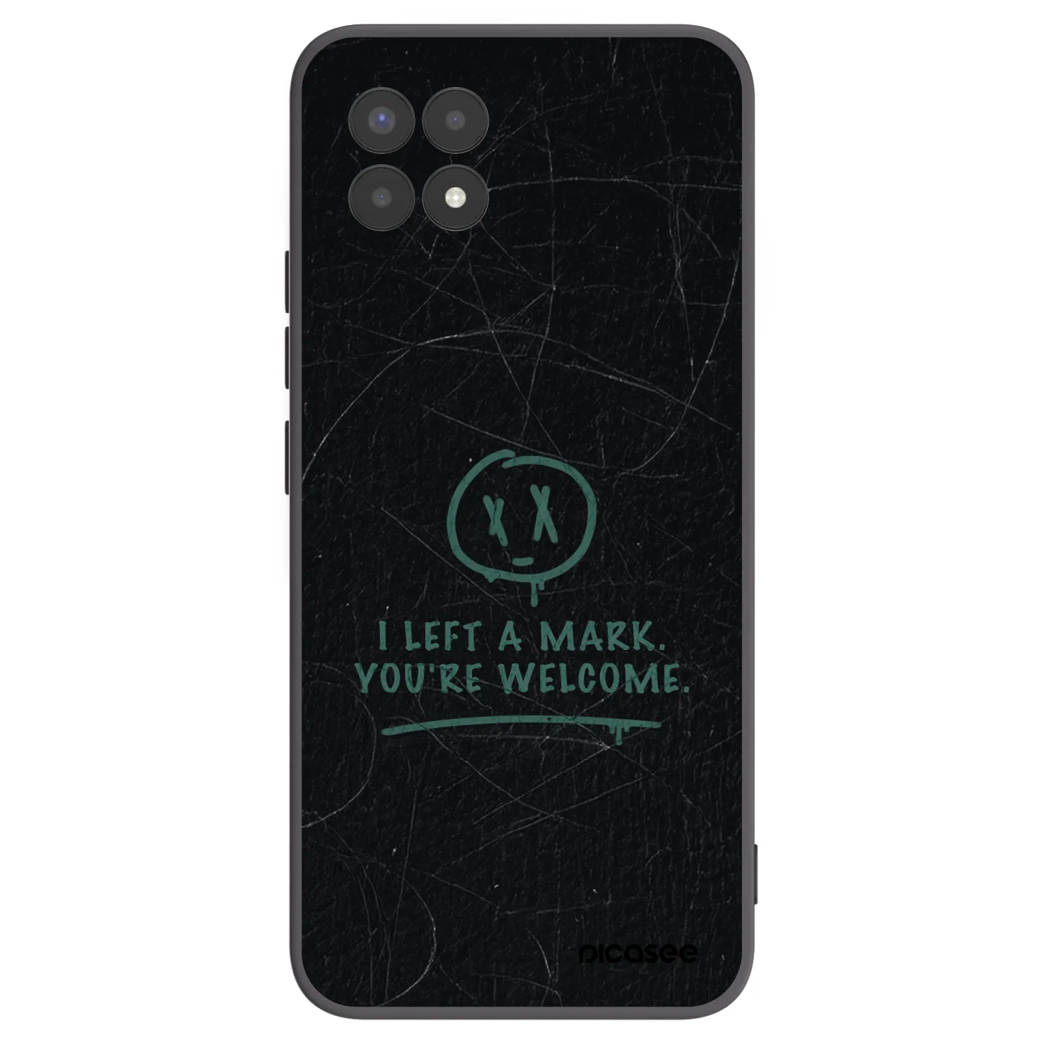 Picasee silikonowe czarne etui na Realme 8i - LEFT A MARK