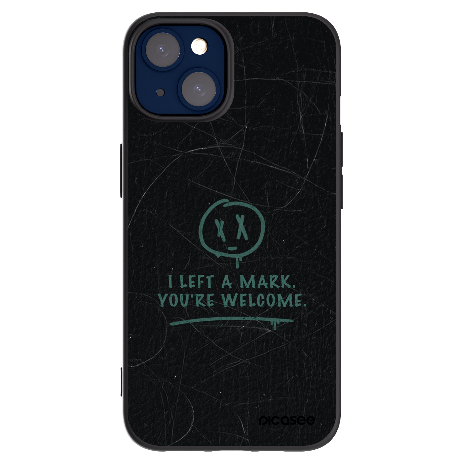 Picasee silikonowe czarne etui na Apple iPhone 14 - LEFT A MARK