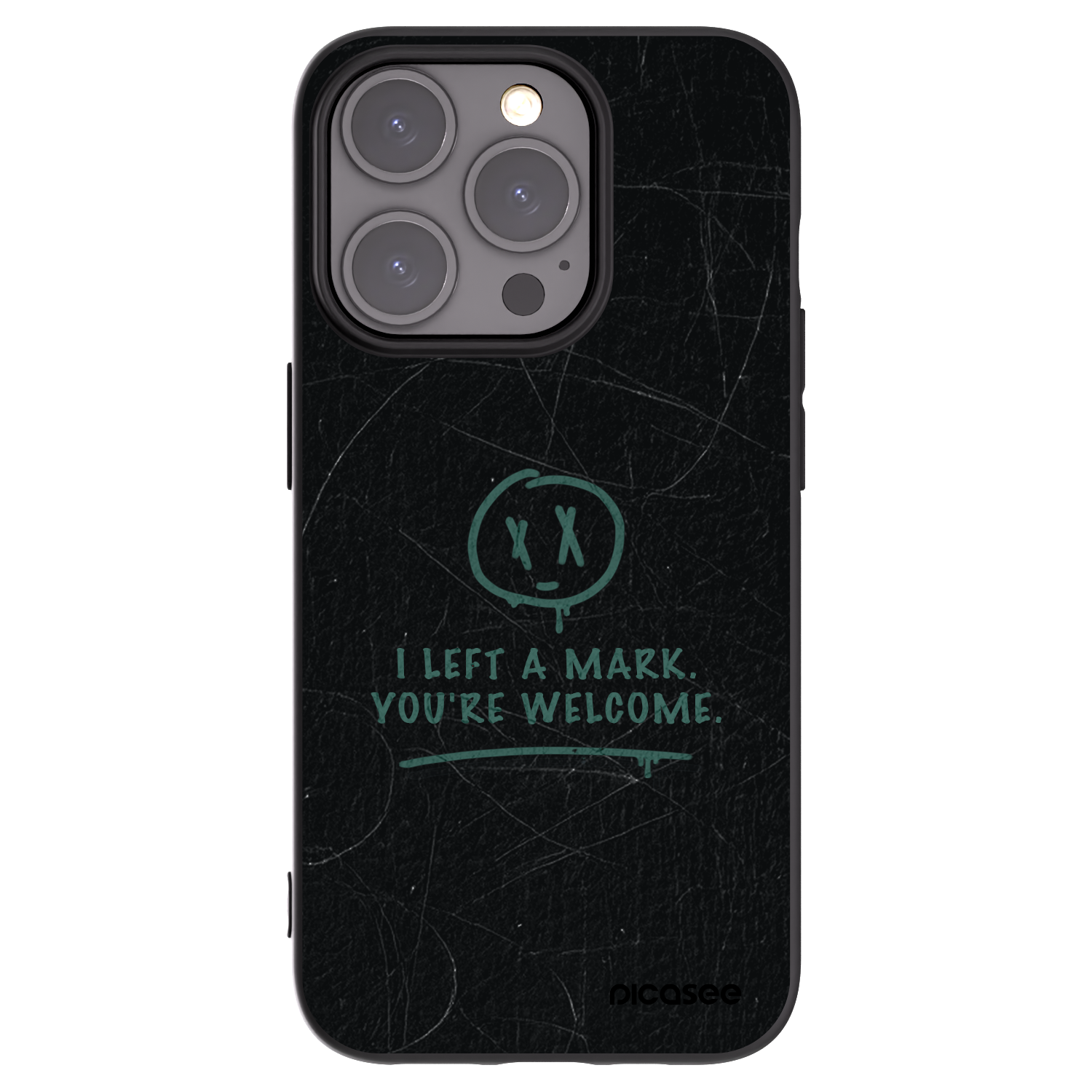 Picasee silikonowe czarne etui na Apple iPhone 15 Pro - LEFT A MARK