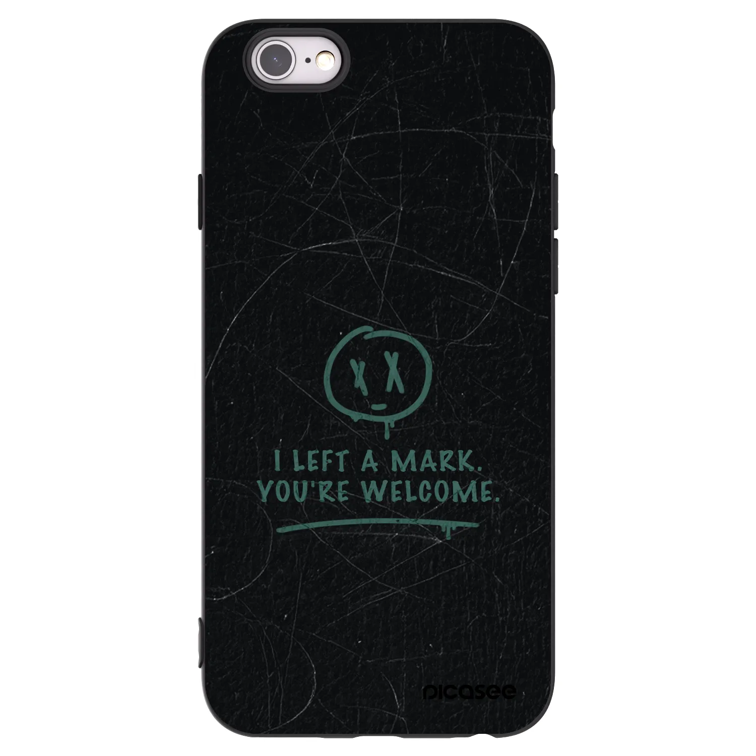 Picasee silikonowe czarne etui na Apple iPhone 6/6S - LEFT A MARK