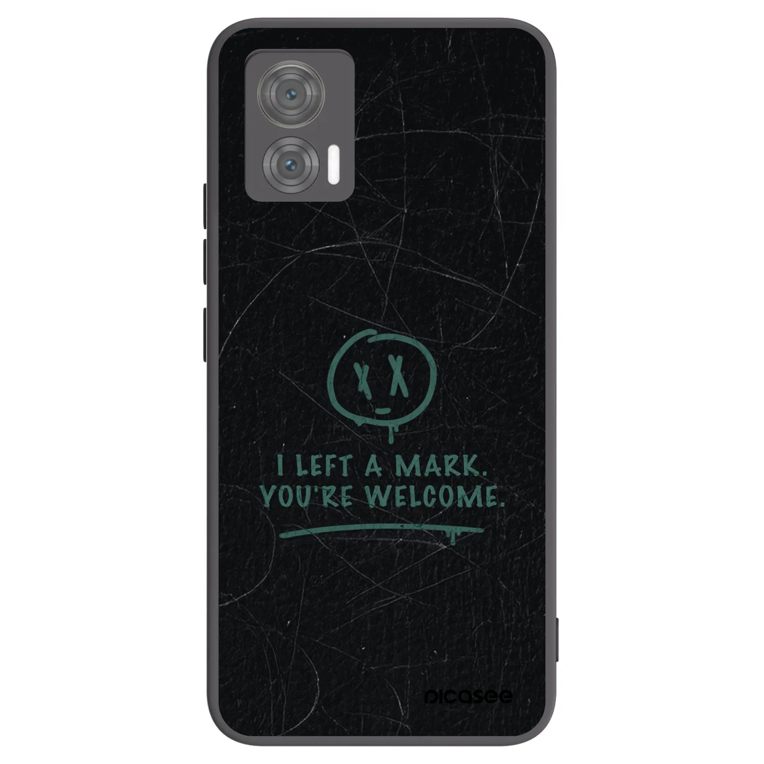 Picasee silikonowe czarne etui na Motorola Edge 30 Neo - LEFT A MARK