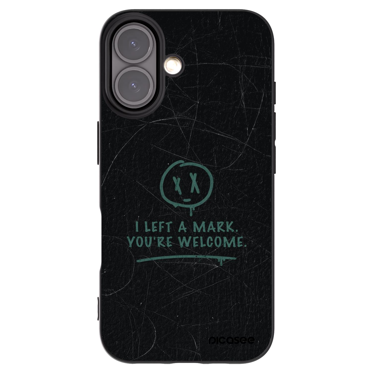 Picasee silikonowe czarne etui na Apple iPhone 16 - LEFT A MARK