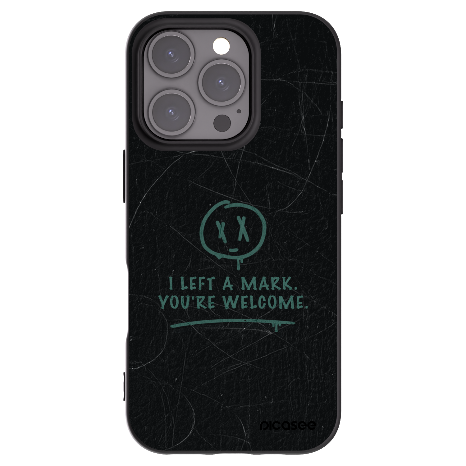 Picasee silikonowe czarne etui na Apple iPhone 16 Pro - LEFT A MARK