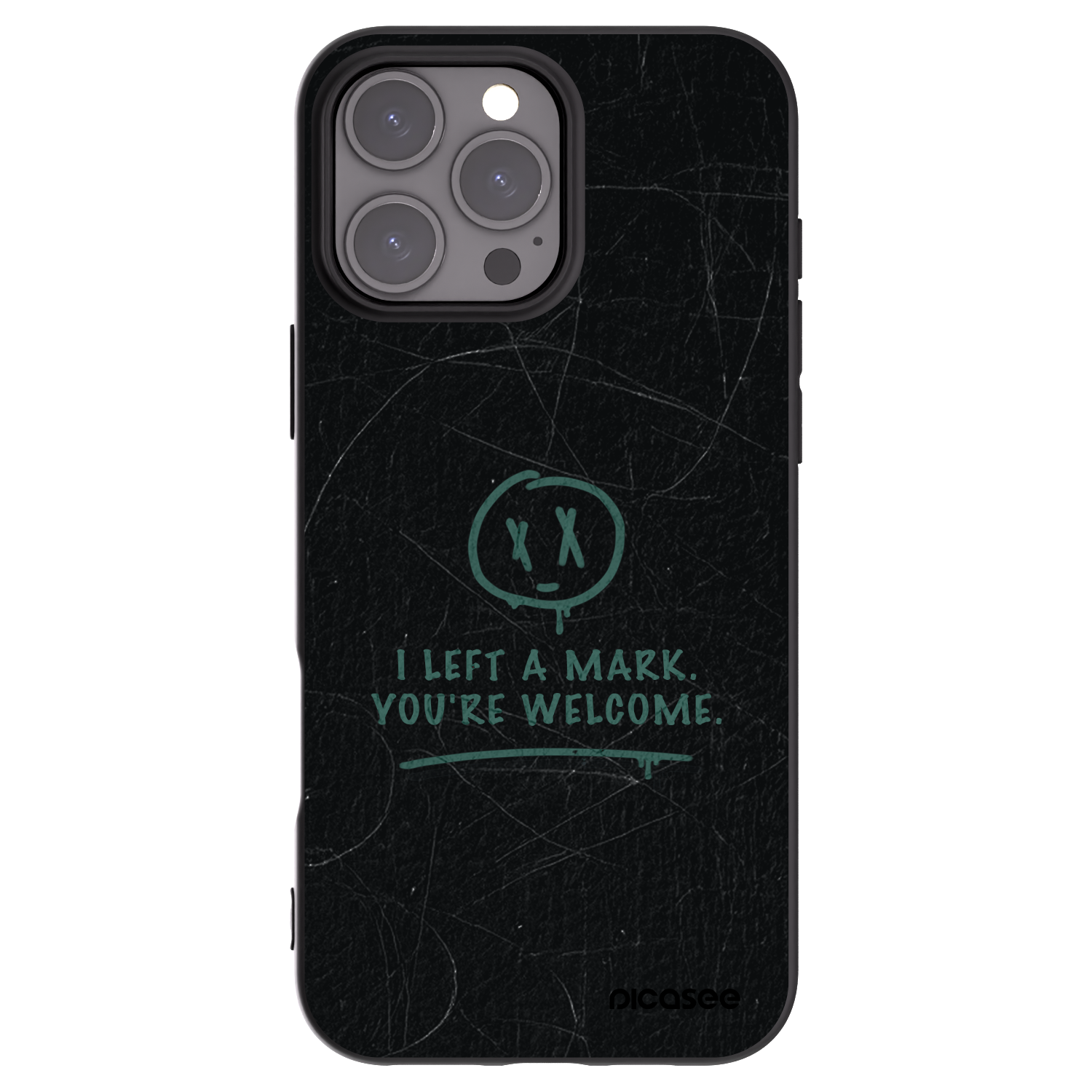 Picasee silikonowe czarne etui na Apple iPhone 16 Pro Max - LEFT A MARK
