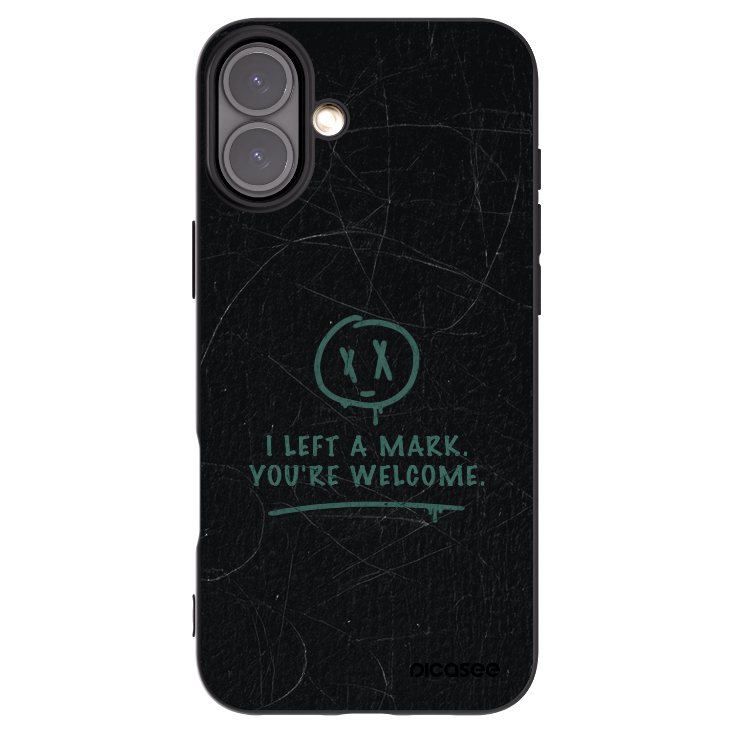 Picasee silikonowe czarne etui na Apple iPhone 16 Plus - LEFT A MARK