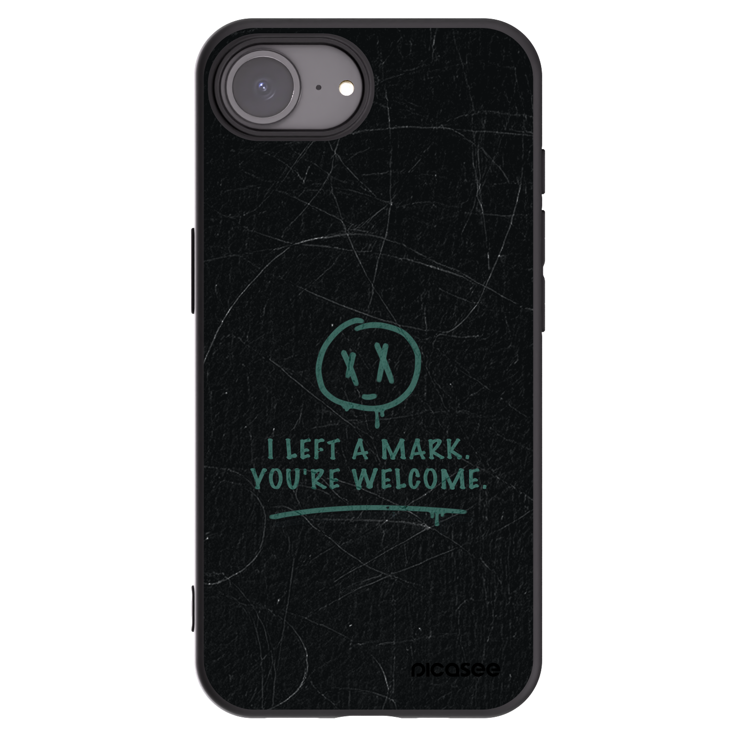 Picasee silikonowe czarne etui na Apple iPhone 16e - LEFT A MARK