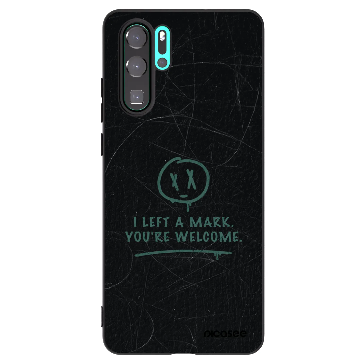Picasee silikonowe czarne etui na Huawei P30 Pro - LEFT A MARK