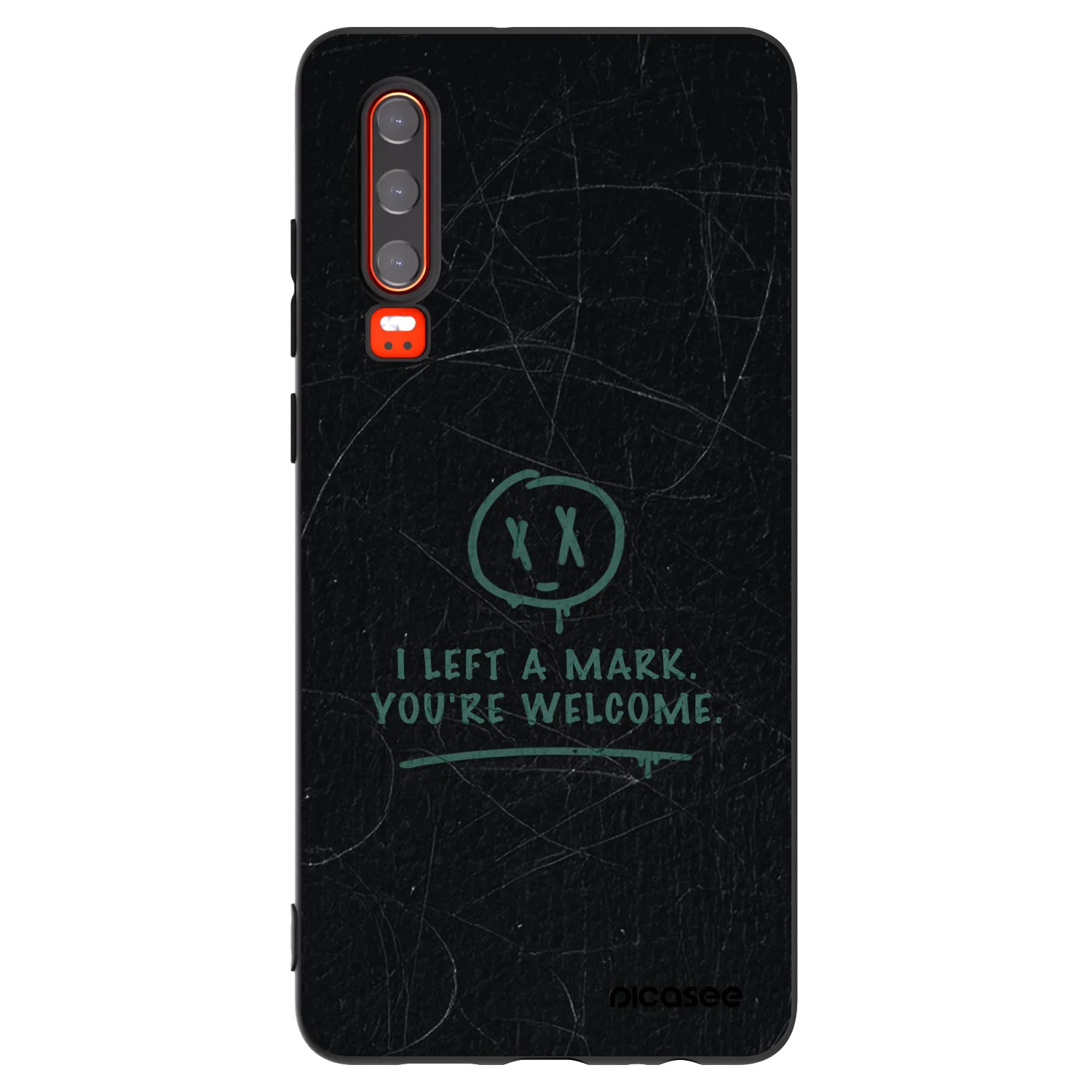 Picasee silikonowe czarne etui na Huawei P30 - LEFT A MARK