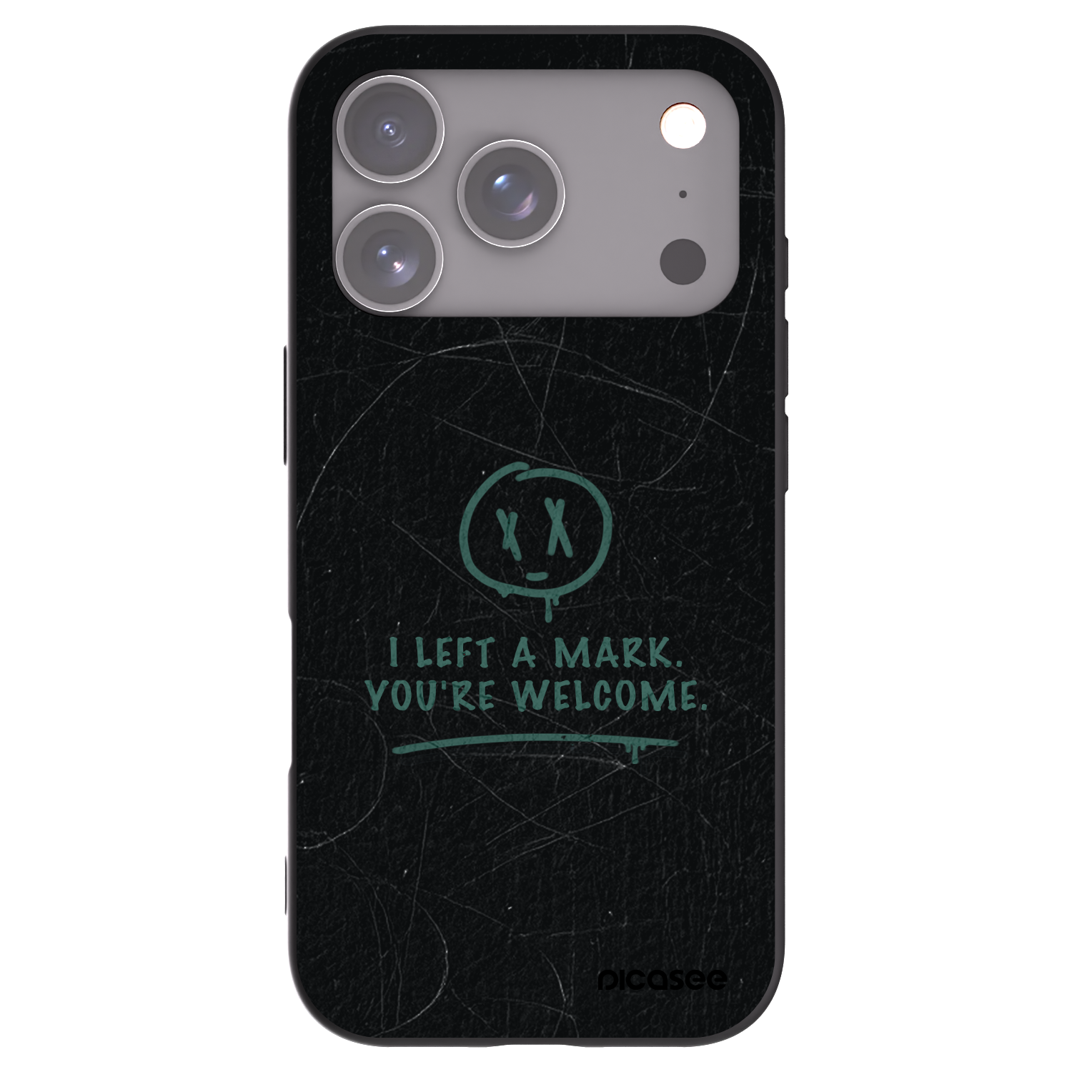 Picasee silikonowe czarne etui na Apple iPhone 17 Pro - LEFT A MARK