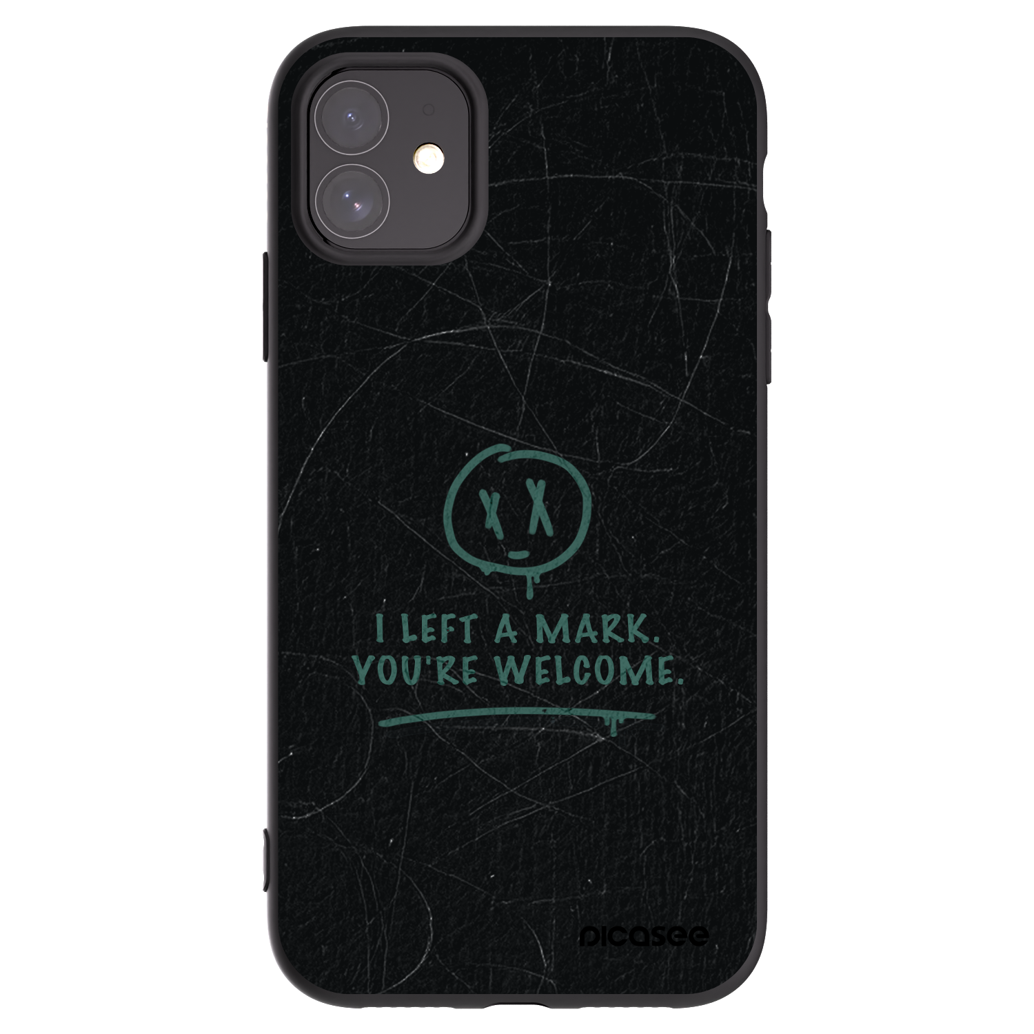 Picasee silikonowe czarne etui na Apple iPhone 11 - LEFT A MARK