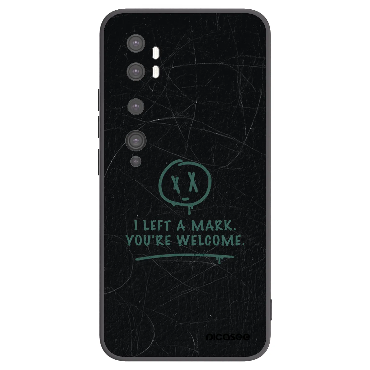 Picasee silikonowe czarne etui na Xiaomi Mi Note 10 (Pro) - LEFT A MARK