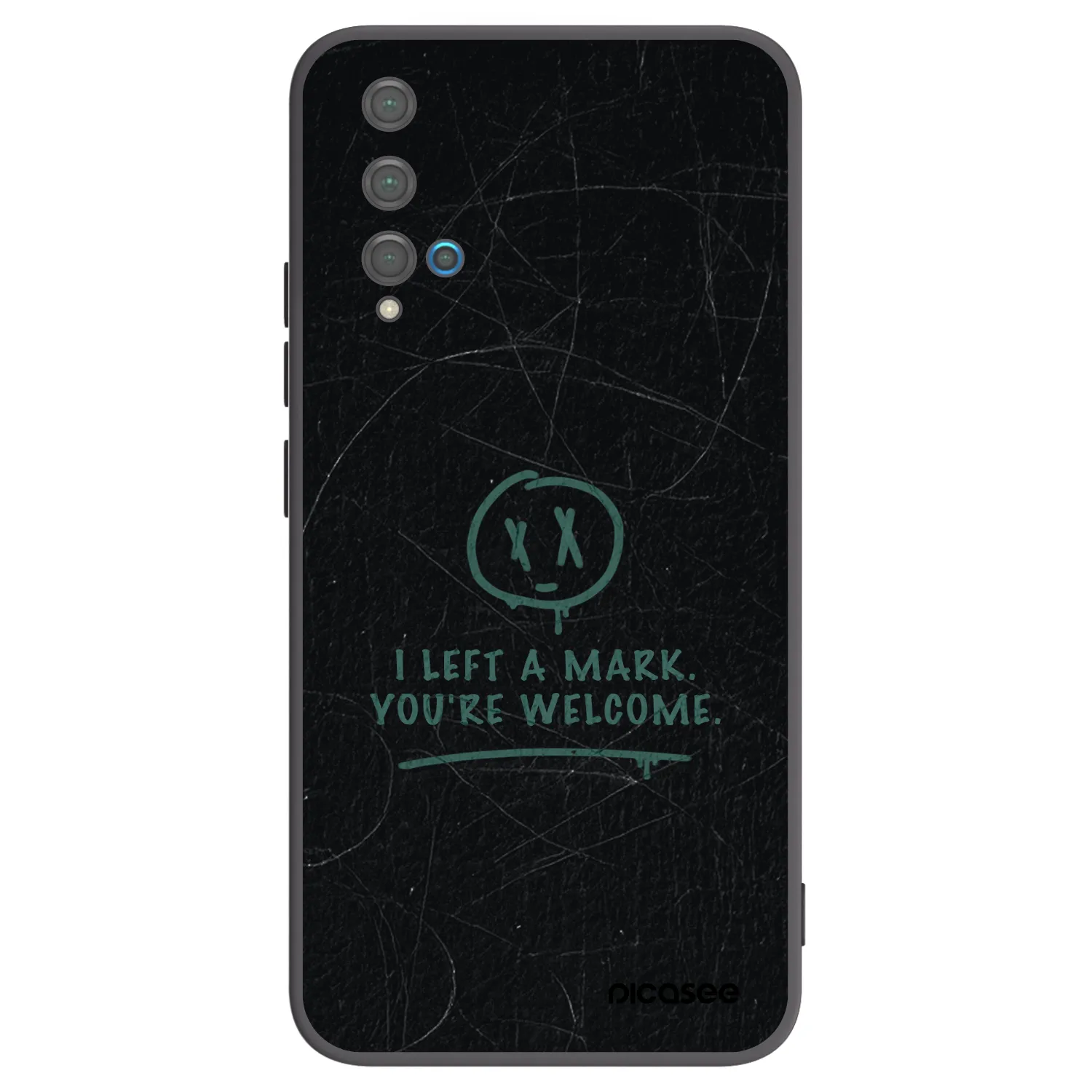 Picasee silikonowe czarne etui na Huawei Nova 5T - LEFT A MARK