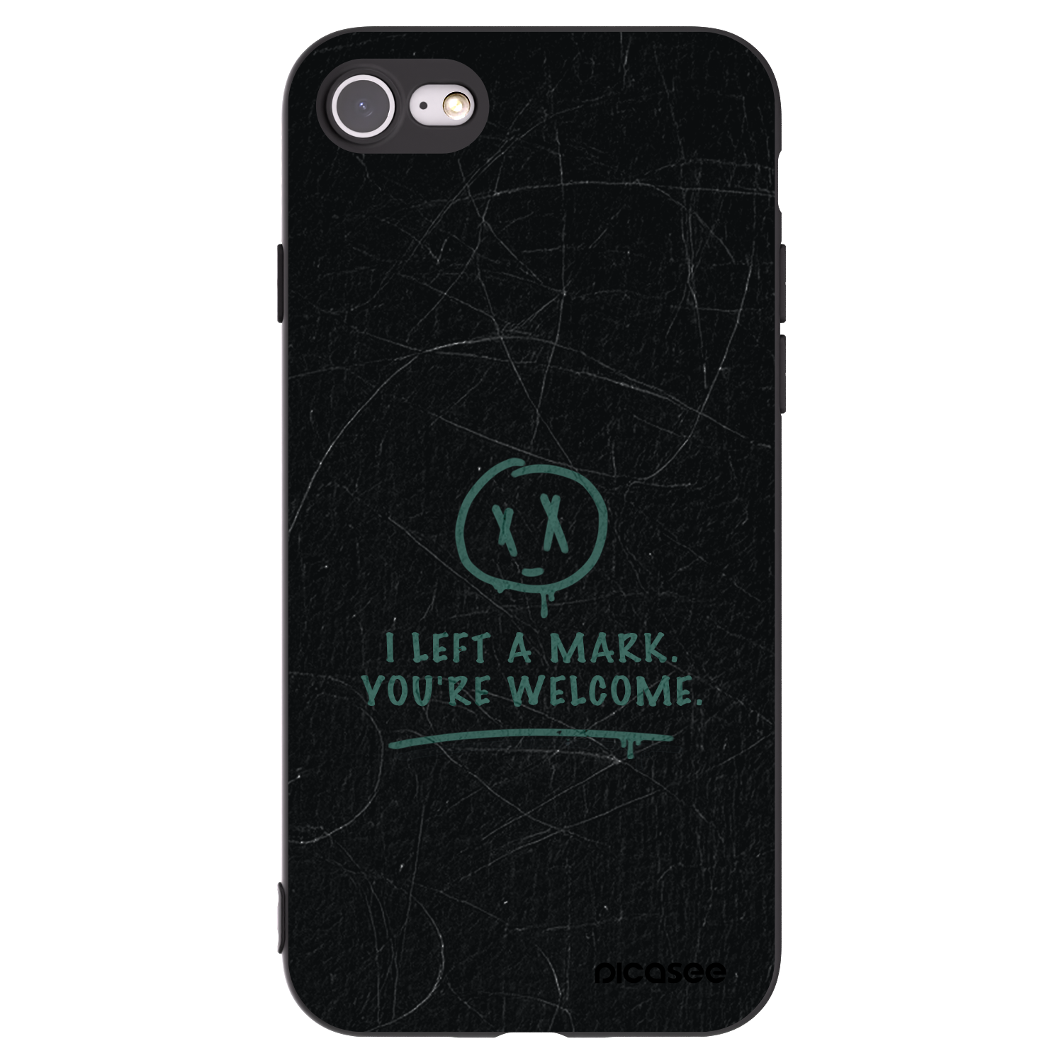 Picasee silikonowe czarne etui na Apple iPhone SE 2020 - LEFT A MARK