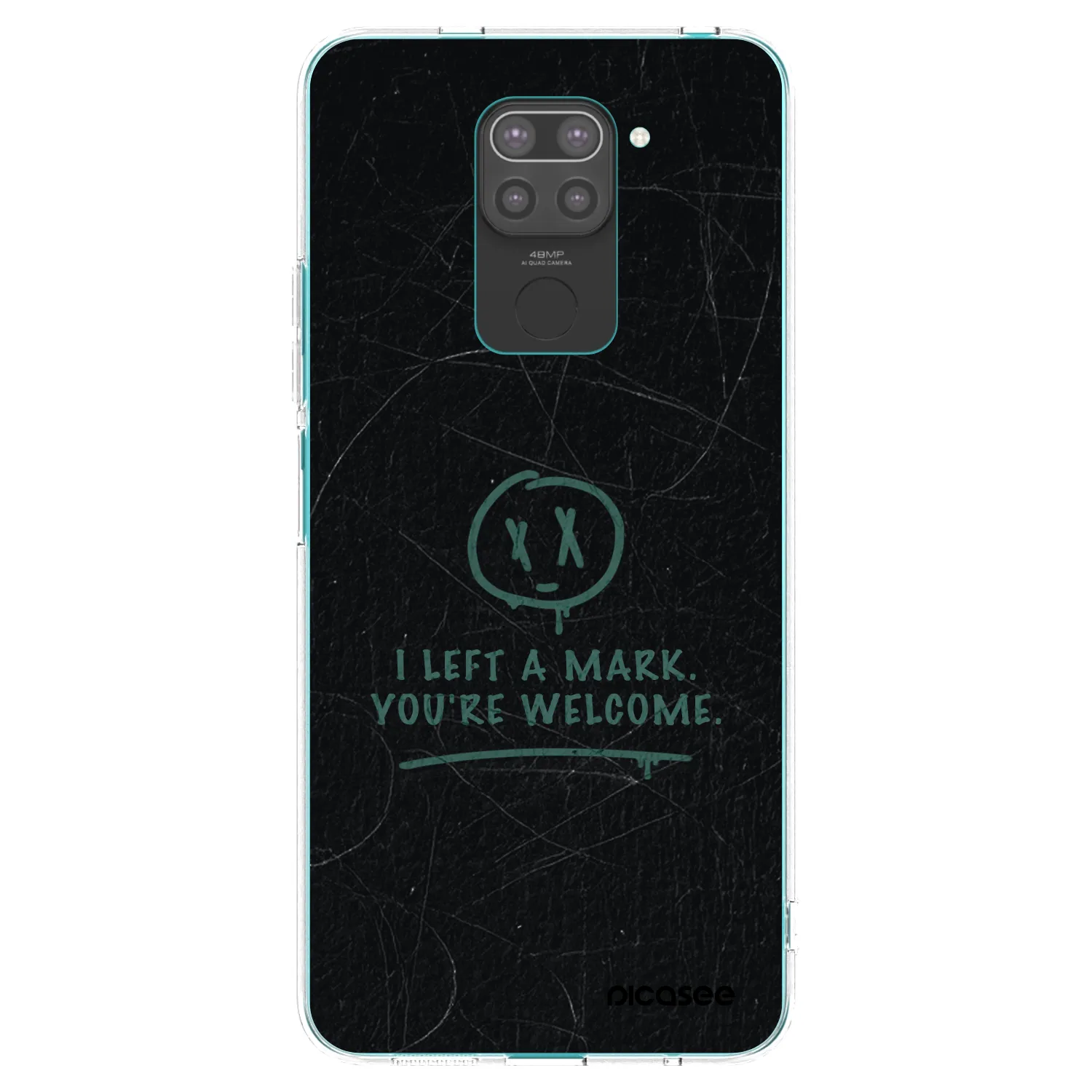 Picasee silikonowe czarne etui na Xiaomi Redmi Note 9 - LEFT A MARK