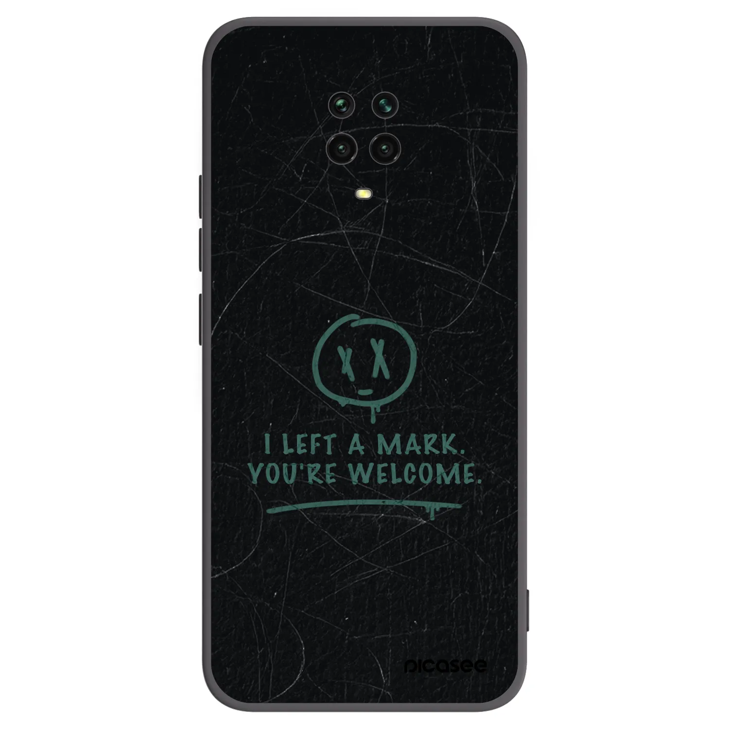 Picasee silikonowe czarne etui na Xiaomi Redmi Note 9S - LEFT A MARK