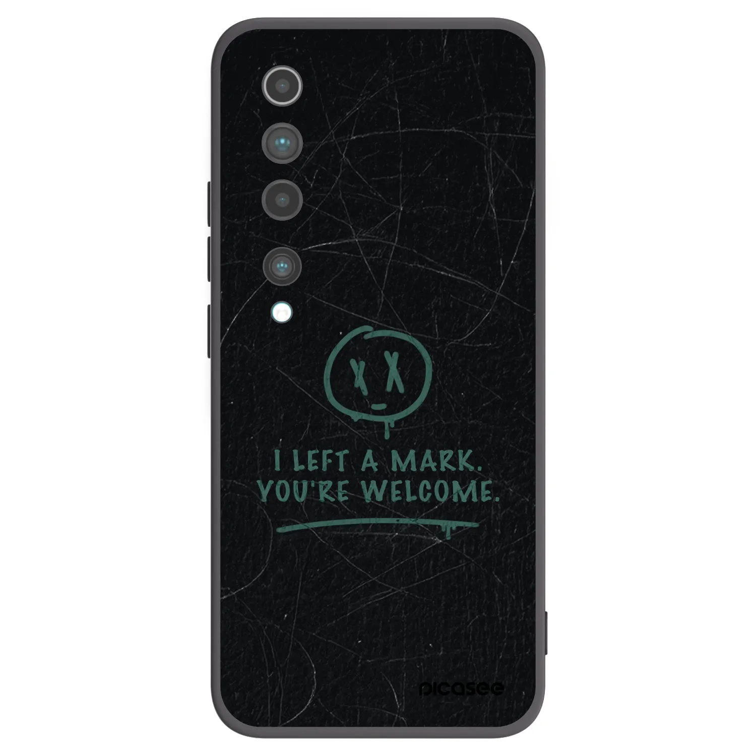 Picasee silikonowe czarne etui na Xiaomi Mi 10 - LEFT A MARK