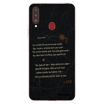 Picasee silikonowe przeźroczyste etui na Samsung Galaxy A20s - POET