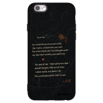 Picasee silikonowe czarne etui na Apple iPhone 6/6S - POET