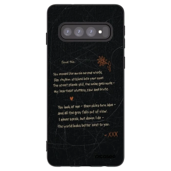 Picasee silikonowe czarne etui na Samsung Galaxy S10 G973 - POET