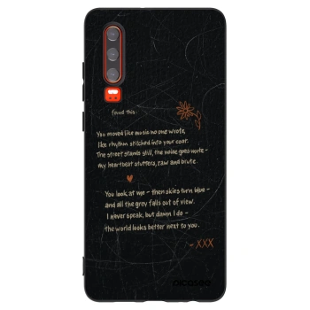 Picasee silikonowe czarne etui na Huawei P30 - POET
