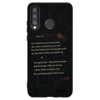 Picasee silikonowe czarne etui na Huawei P30 Lite - POET